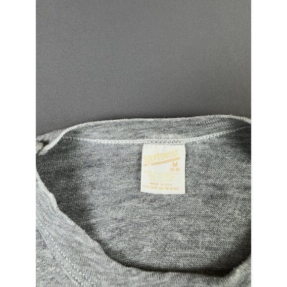 Rare True Vintage 80s 90s Sportswear Gray Blank Shirt Single Stitch USA Classic - Picture 5 of 7